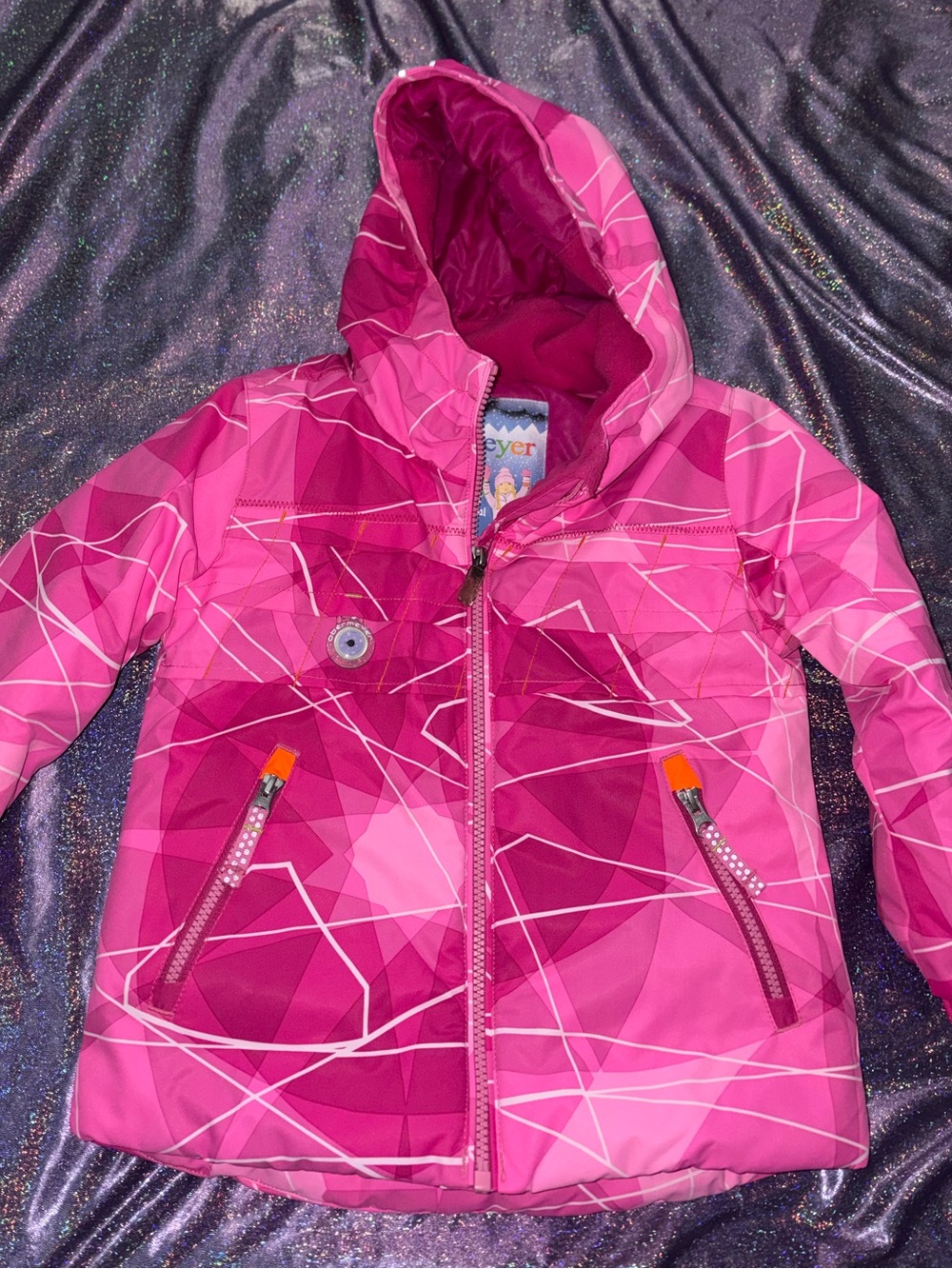 Obermeyer Girls Pink Geometric Snow Jacket